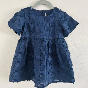 Janie and Jack Midnight Blue Floral Dress Size 18-24
